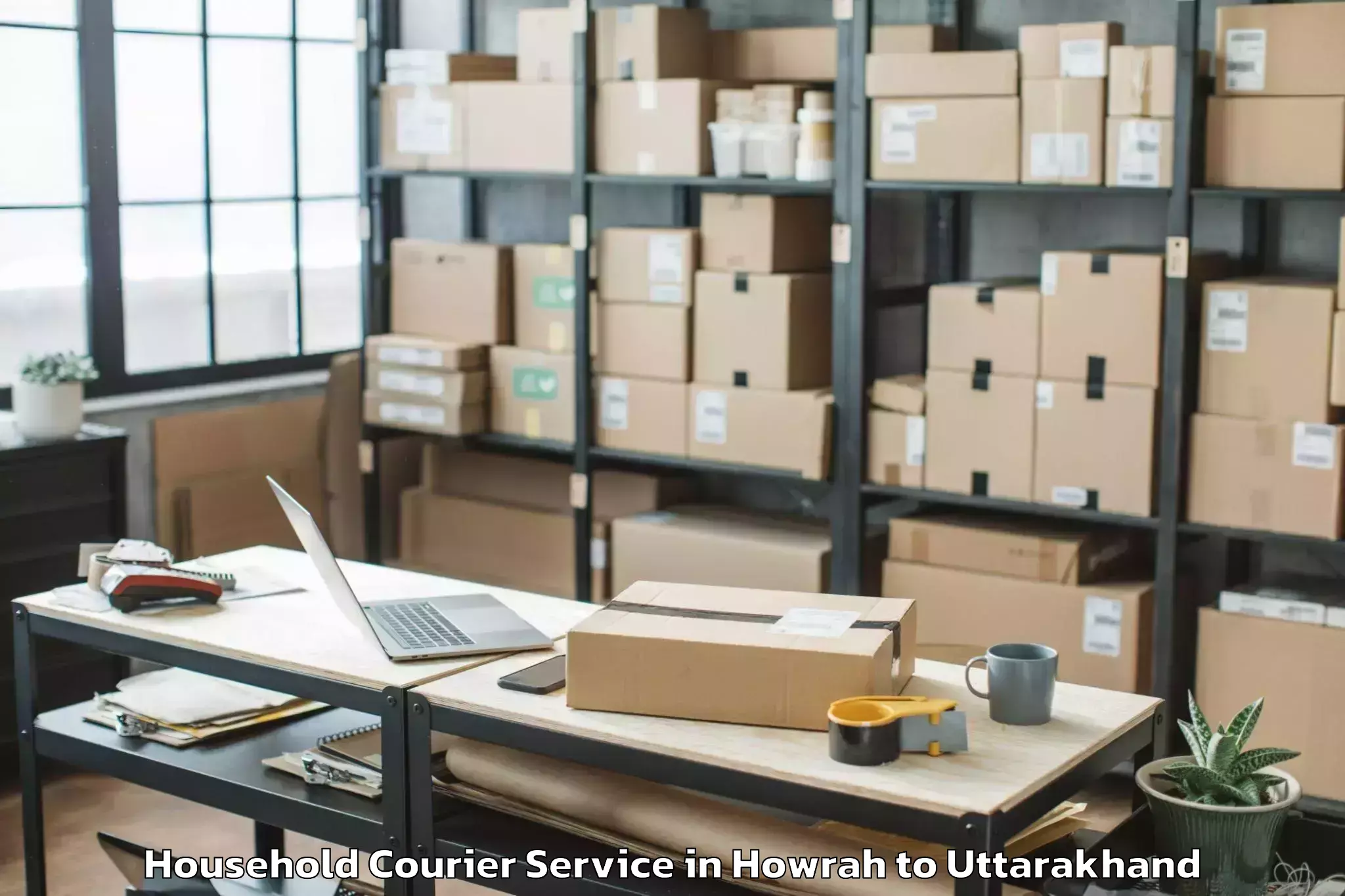 Easy Howrah to Gairsain Household Courier Booking